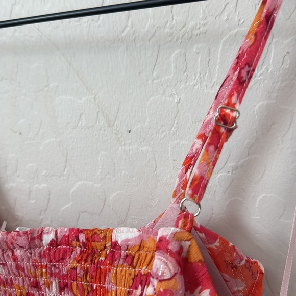 ASTR THE LABEL Anthropologie Palace Floral Cutout Ruffle Maxi Pink Yellow XS - Picture 8 of 8